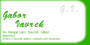 gabor vavrek business card