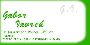 gabor vavrek business card